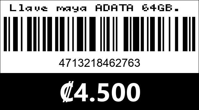 Código de barras de Llave maya ADATA 64GB. 