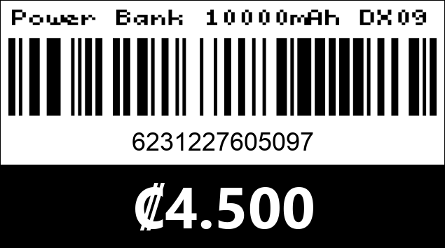 Código de barras de Power Bank 10000mAh DX09