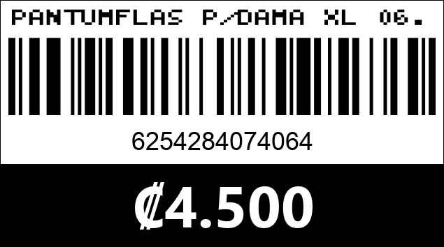 Código de barras de PANTUMFLAS P/DAMA XL 06...