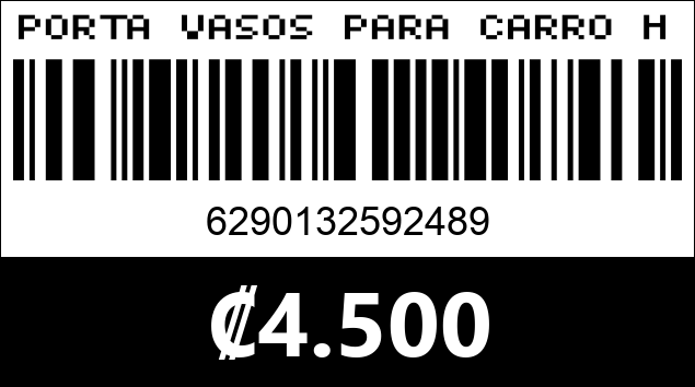 Código de barras de PORTA VASOS PARA CARRO HX-ZJ6107