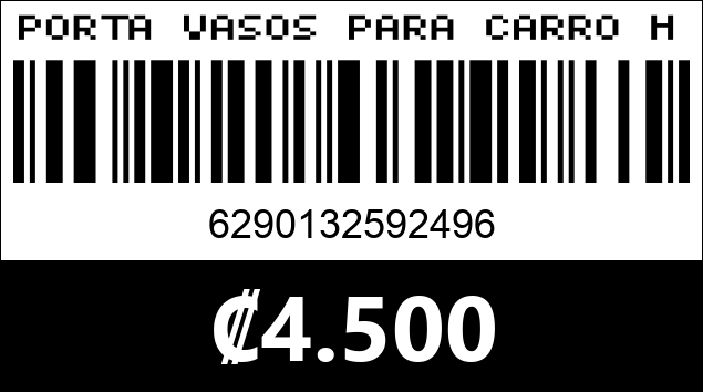 Código de barras de PORTA VASOS PARA CARRO HX-ZJ6108