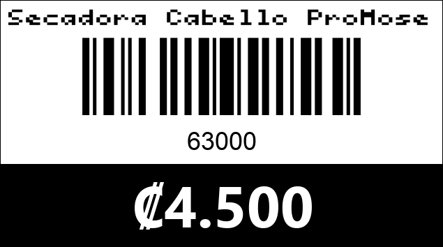 Código de barras de Secadora Cabello ProMoser MS-7700. 