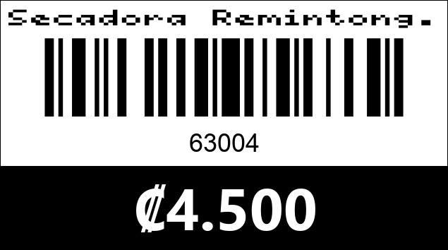 Código de barras de Secadora Remintong.
