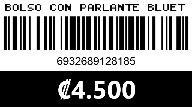 Código de barras de BOLSO CON PARLANTE BLUETOOTH PR-1032