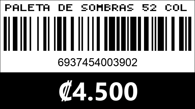 Código de barras de PALETA DE SOMBRAS 52 COLORES KEVIN & COCO KC1538