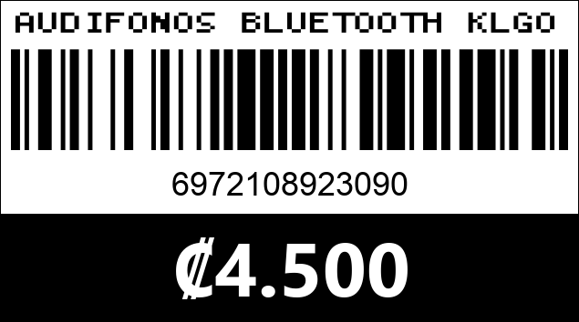 Código de barras de AUDIFONOS BLUETOOTH KLGO HK-80BL