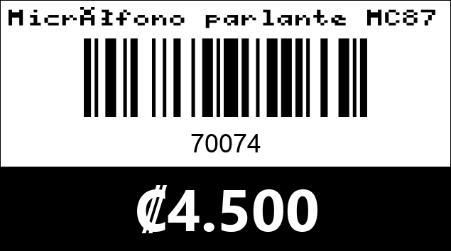 Código de barras de Micrófono parlante MC871