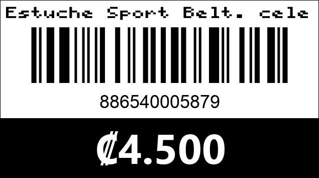 Código de barras de Estuche Sport Belt. celeste. Argom Tech.