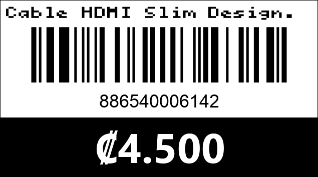 Código de barras de Cable HDMI Slim Design. 6ft. Argom Tech.