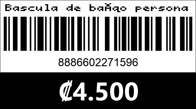 Código de barras de Bascula de baño personal.