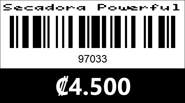 Código de barras de Secadora Powerful