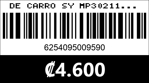 Código de barras de DE CARRO SY MP30211...