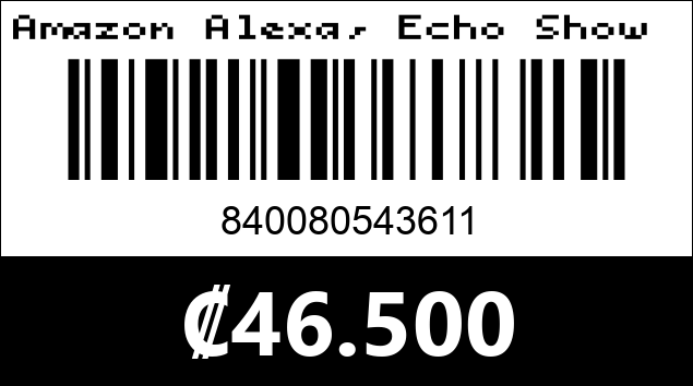 Código de barras de Amazon Alexa, Echo Show 5 3 generacion.