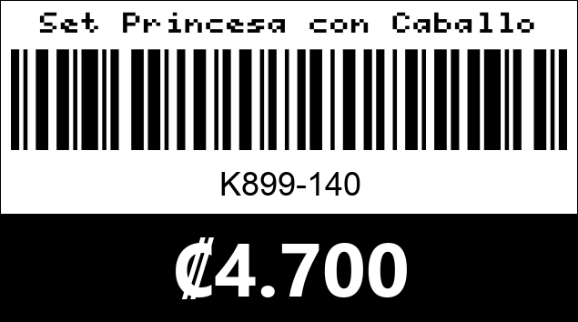 Código de barras de Set Princesa con Caballo y Carruaje Rosa de Fantasía K899-140