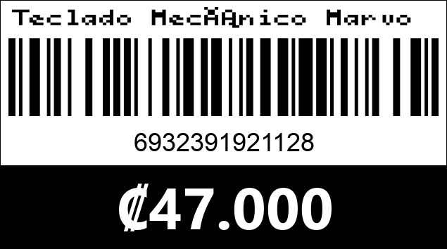 Código de barras de Teclado Mecánico Marvo KG940