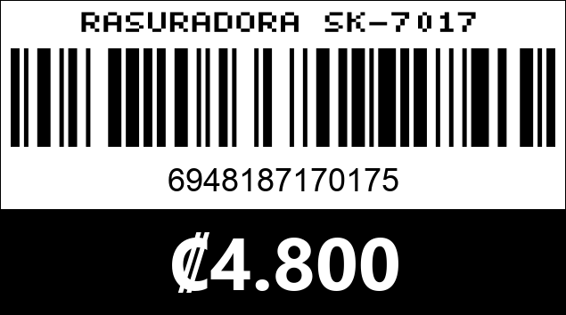 Código de barras de RASURADORA SK-7017