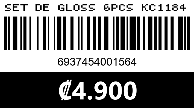 Código de barras de SET DE GLOSS 6PCS KC1184