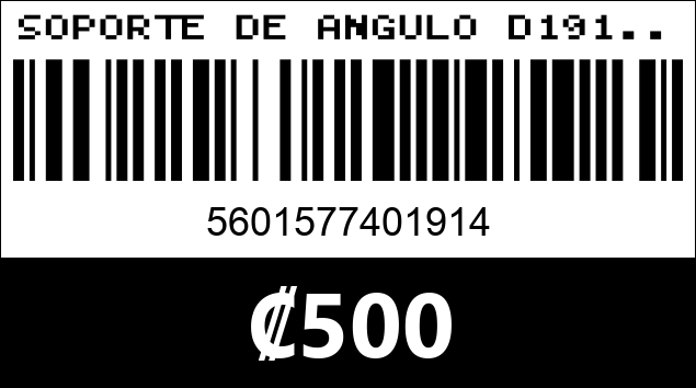 Código de barras de SOPORTE DE ANGULO D191...