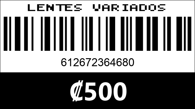 Código de barras de LENTES VARIADOS