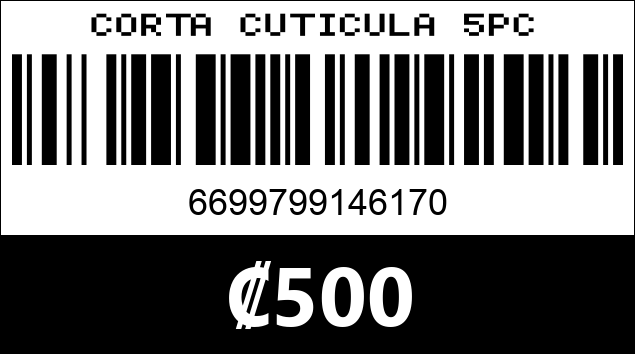 Código de barras de CORTA CUTICULA 5PC