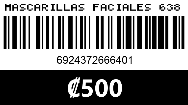 Código de barras de MASCARILLAS FACIALES 6388