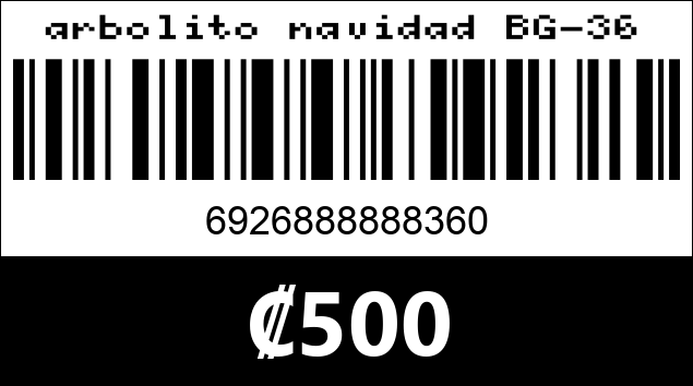 Código de barras de arbolito navidad BG-36
