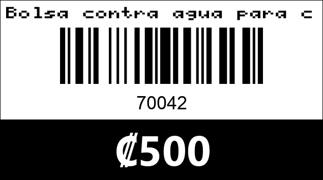 Código de barras de Bolsa contra agua para celular. 