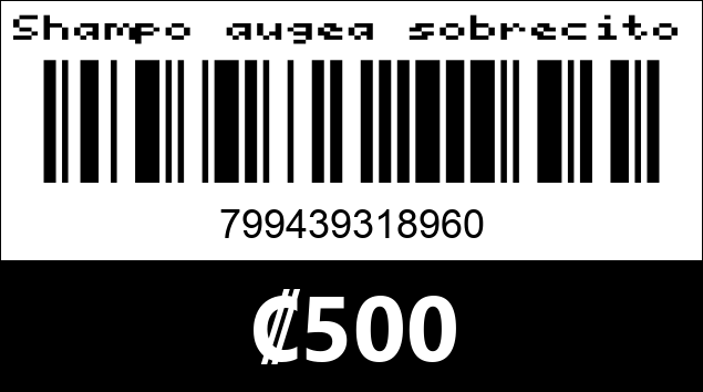 Código de barras de Shampo augea sobrecito