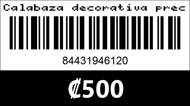 Código de barras de Calabaza decorativa precio por pieza