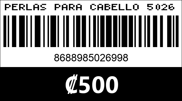 Código de barras de PERLAS PARA CABELLO 502699