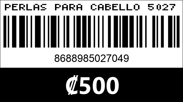Código de barras de PERLAS PARA CABELLO 502700