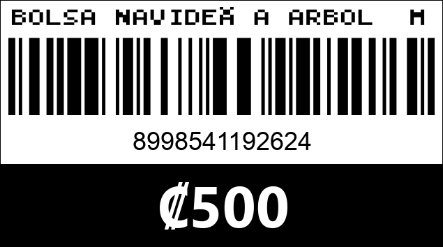 Código de barras de BOLSA NAVIDEÑA ARBOL  MUÑECO DE NIEVE Y VARIOS 54119-262