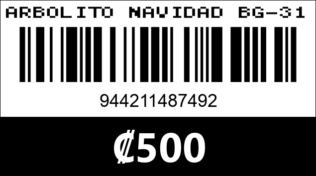 Código de barras de ARBOLITO NAVIDAD BG-31