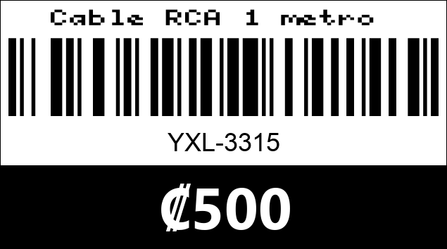 Código de barras de Cable RCA 1 metro 