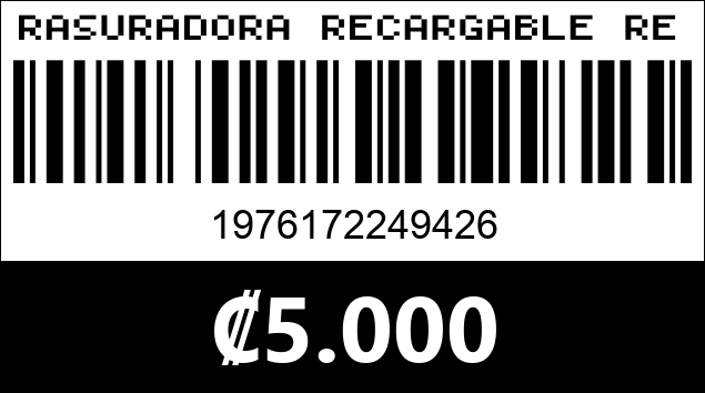Código de barras de RASURADORA RECARGABLE RE-2211A