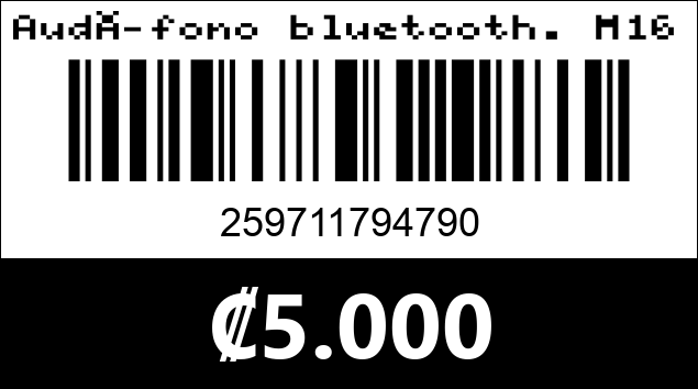 Código de barras de Audífono bluetooth. M16 Pro 