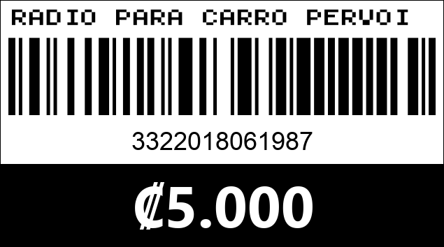 Código de barras de RADIO PARA CARRO PERVOI CTC-3021