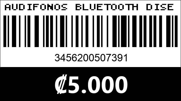Código de barras de AUDIFONOS BLUETOOTH DISEÑO STITCH KT-01