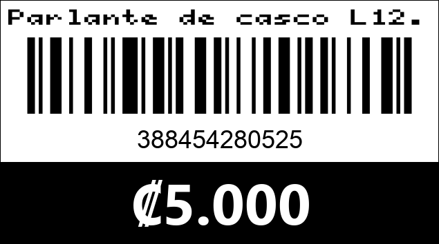 Código de barras de Parlante de casco L12.