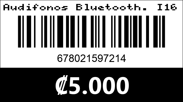 Código de barras de Audifonos Bluetooth. I16 Max.