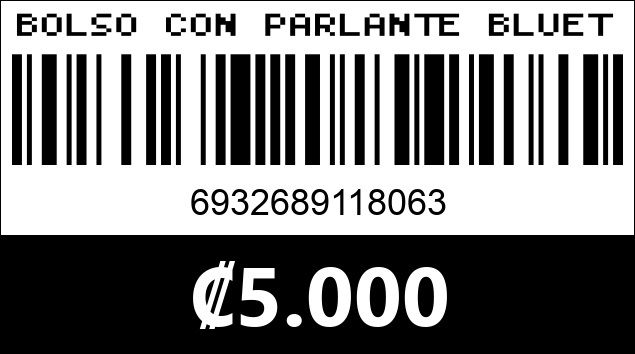 Código de barras de BOLSO CON PARLANTE BLUETOOTH CH-M801