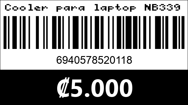 Código de barras de Cooler para laptop NB339