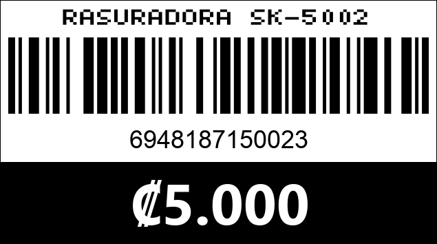 Código de barras de RASURADORA SK-5002