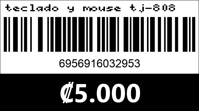Código de barras de teclado y mouse tj-808  inalambrico