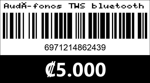 Código de barras de Audífonos TWS bluetooth. P5