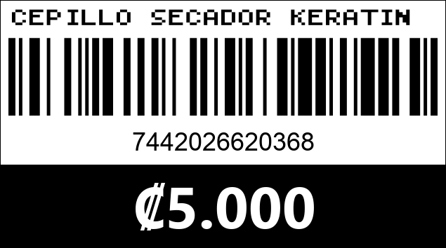 Código de barras de CEPILLO SECADOR KERATIN 3D