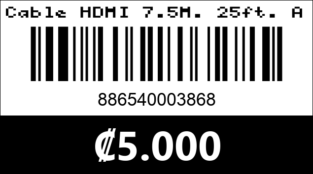 Código de barras de Cable HDMI 7.5M. 25ft. Argom Tech.