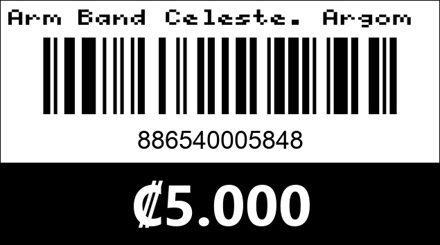 Código de barras de Arm Band Celeste. Argom Tech