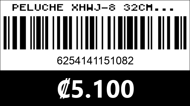 Código de barras de PELUCHE XHWJ-8 32CM...