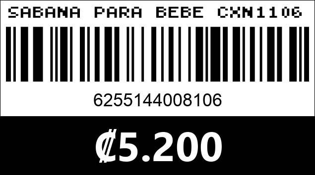 Código de barras de SABANA PARA BEBE CXN1106...